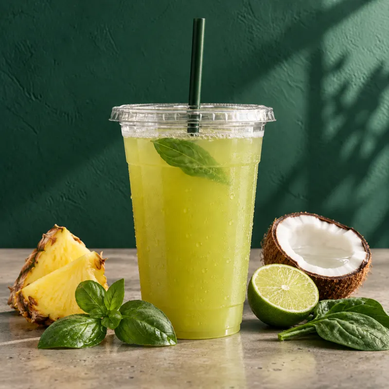 Stevie, jugo de piña con agua de coco (imagen ilustrativa)
